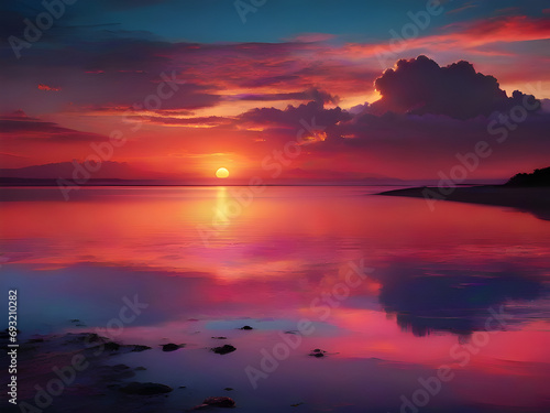 wallpaper sunset at the beach © Irma