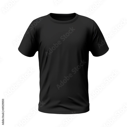 A black mockup t-shirt isolated on a white background 