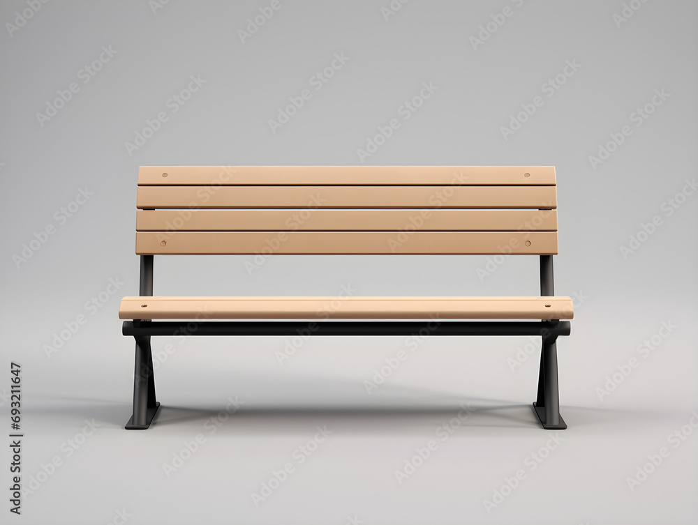 Bench on White Background, Park Chair Bench on White Background, Park Chair