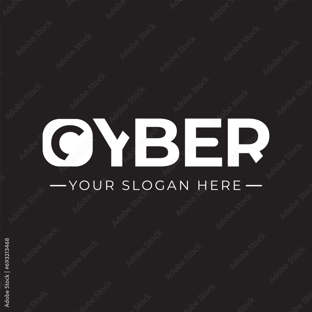 vector cyber lettering logo design