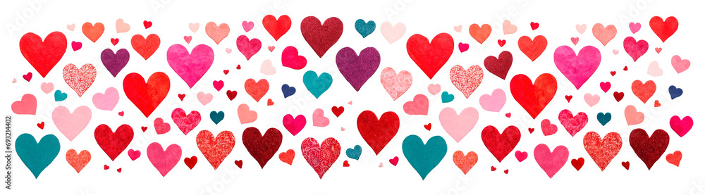 hearts pattern isolated without background valentine's day