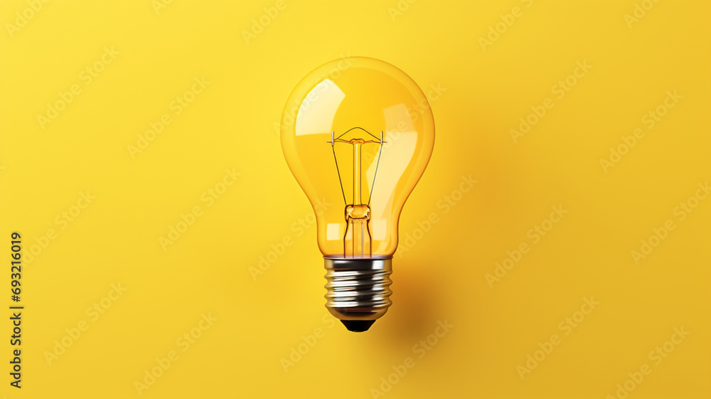 light bulb on a yellow background