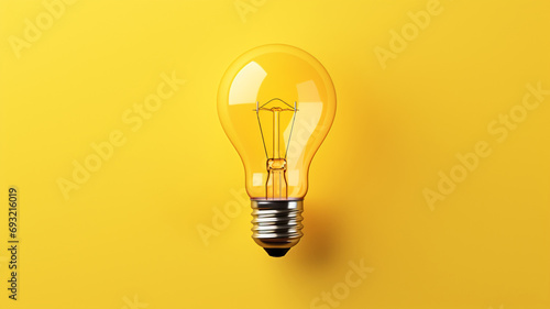 light bulb on a yellow background © Bartomiej