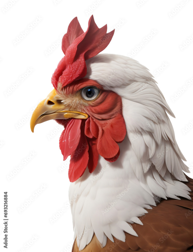 chicken portrait on transparent background