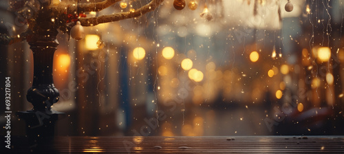 A scene of advent, backdrop of bokeh-inspired lights, with a focus on photorealistic landscapes, background image
