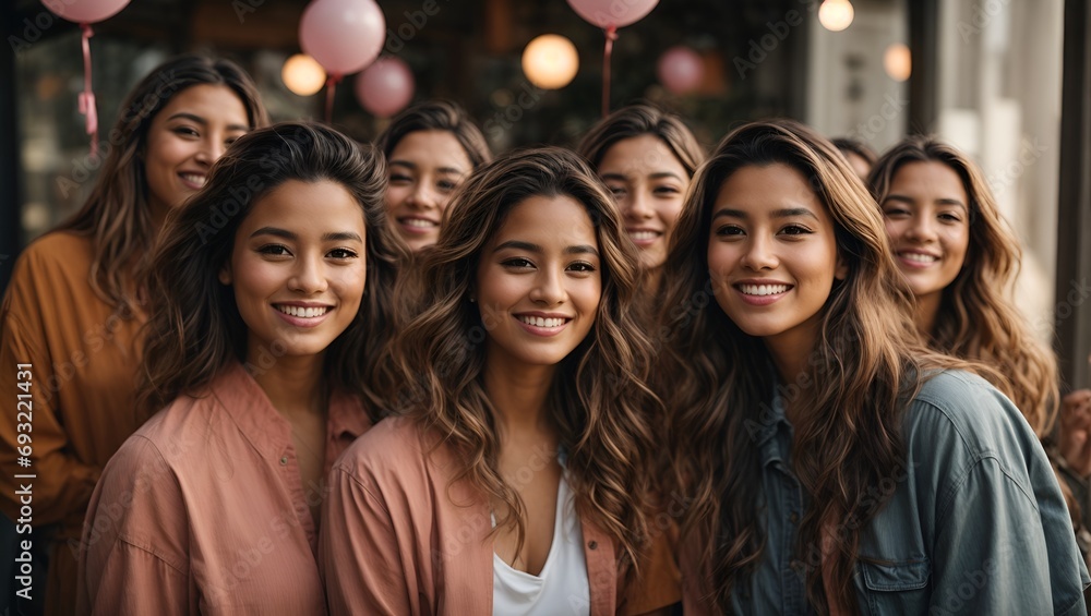 Fototapeta premium A Group of Friends Celebrating Women's Day