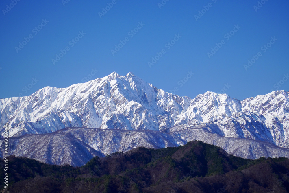 アルプス展望台からの眺め（小川村）