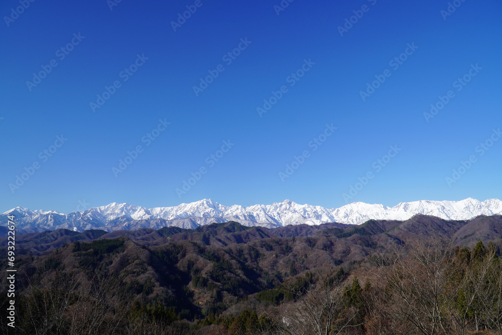 アルプス展望台からの眺め（小川村）