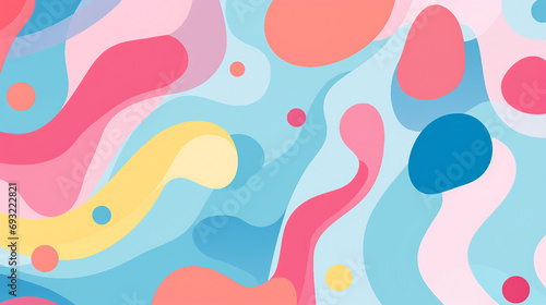 Abstract Colorful Wavy Shapes and Dots Background