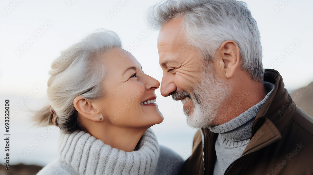 Joyful Senior Couple Sharing Tender Moment Joyful Senior Couple Sharing Tender Moment