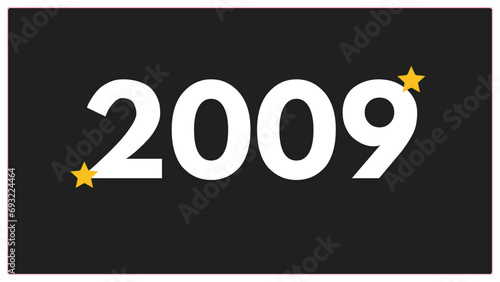 Vintage 2009 birthday, Made in 2009 Limited Edition, born in 2009 birthday design. 3d rendering flip board year 2009.