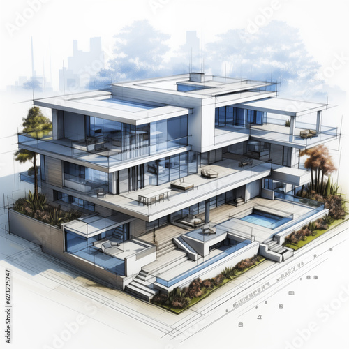 Blue print of mansion