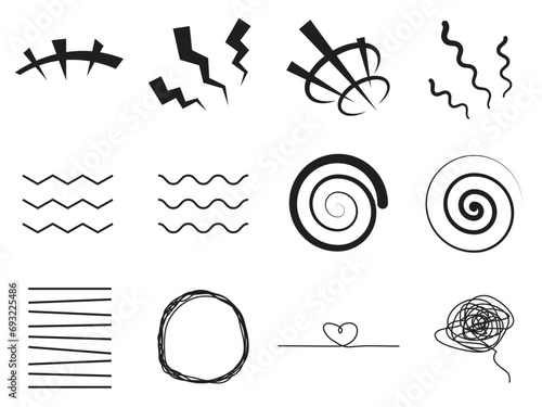 cartoon and comic effects.  asset vector illustration