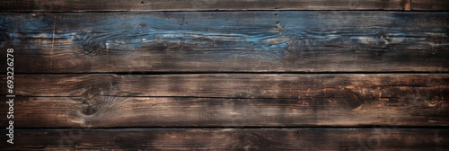 Vintage wood planks texture background, old dark brown wooden boards of barn wall. Panoramic wide banner. Theme of rustic design, nature, wallpaper, woodgrain, material, grunge