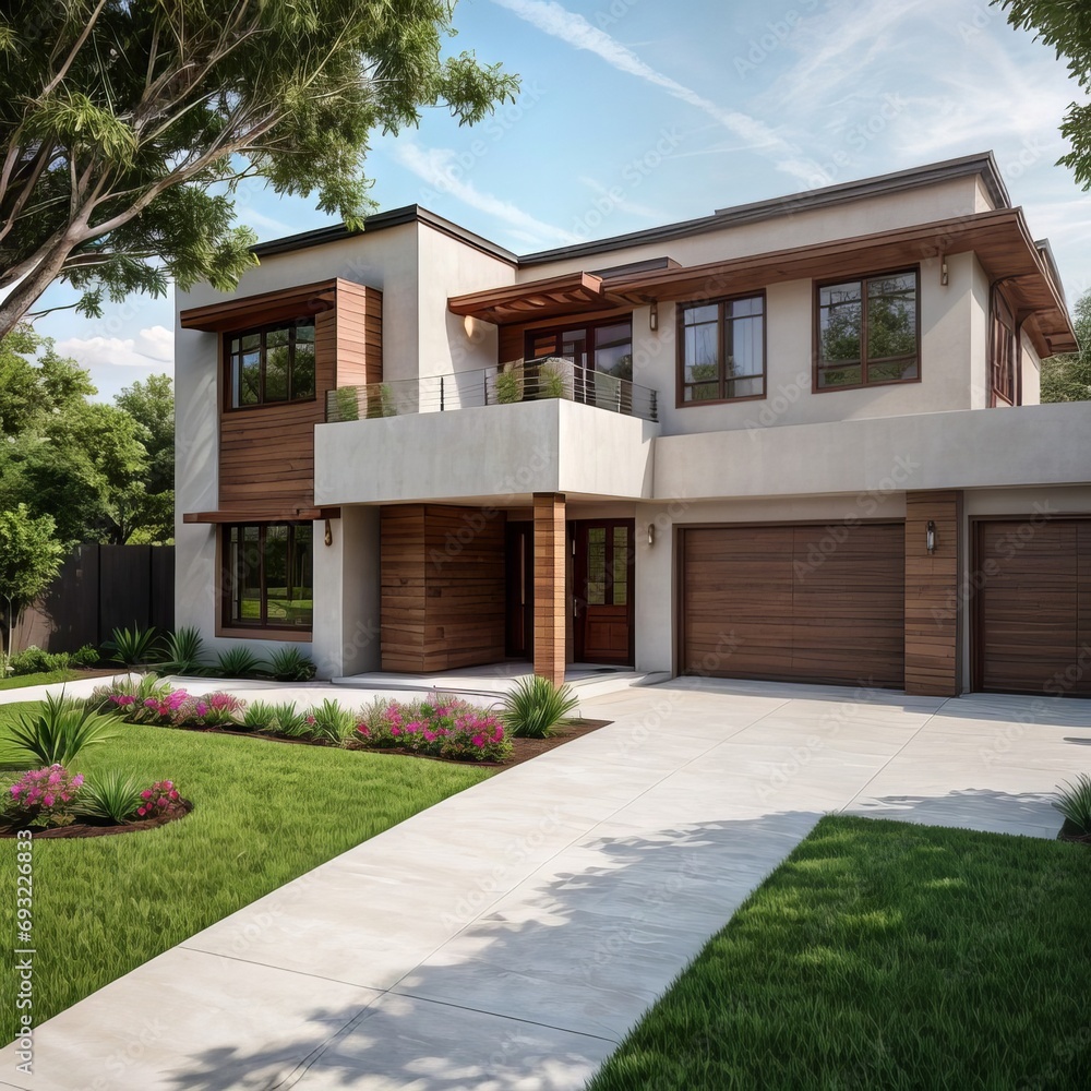 A Contemporary Dwelling with Stylish Architecture, Beautiful Exterior Design, and a Serene Garden Setting. Perfect Family Home in a Residential Neighborhood, Featuring Thoughtful Construction A Contemporary Dwelling with Stylish Architecture, Beautiful Exterior Design, and a Serene Garden Setting. Perfect Family Home in a Residential Neighborhood, Featuring Thoughtful Construction