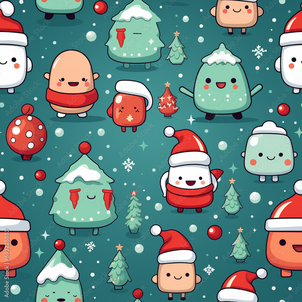 Seamless Santa's Jolly Mischief: Whimsical Fun for Wrapping and Decor Seamless Santa's Jolly Mischief: Whimsical Fun for Wrapping and Decor