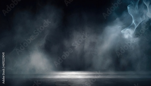 Empty dark abstract space with a textured cement wall.