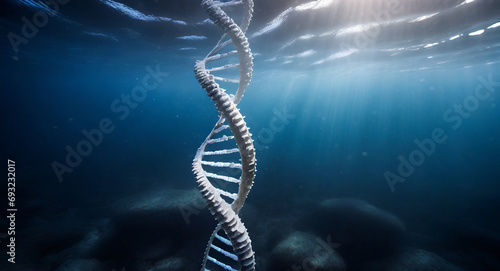 The origen of life concept, DNA under water, life might have begun in bodies of water photo
