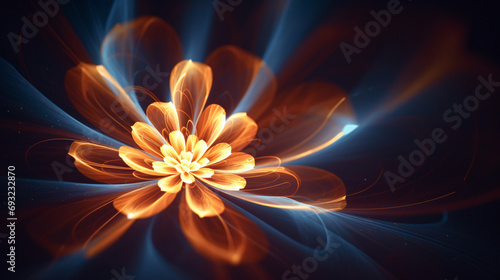 Fond de fleurs orange et transparente. Nature, fleur, sombre. Motif floral pour décoration, création graphique et conception. photo
