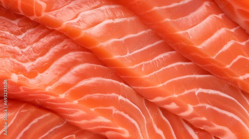 Fresh salmon meat close-up