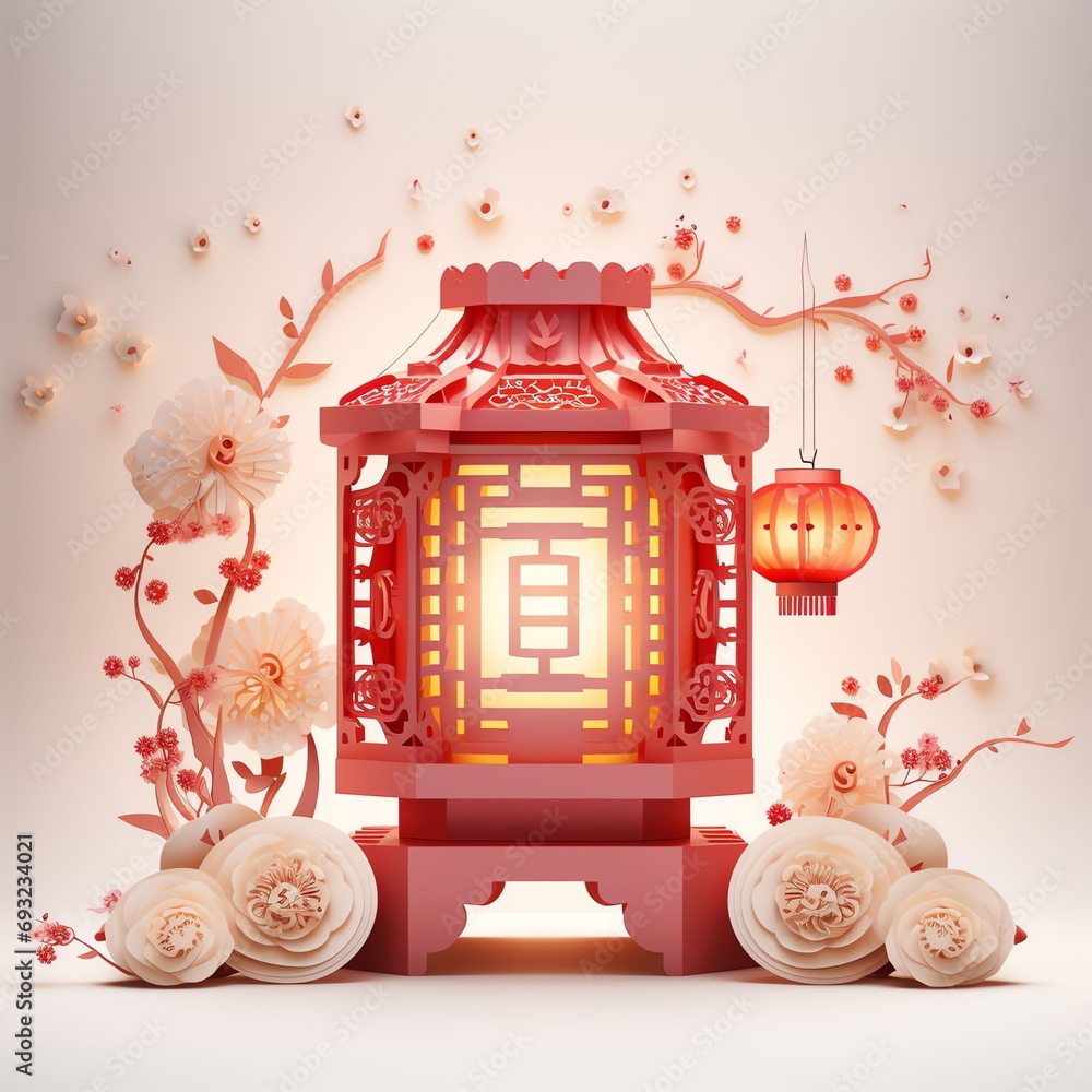 Happy Chinese new year or mid autumn decoration Happy Chinese new year or mid autumn decoration