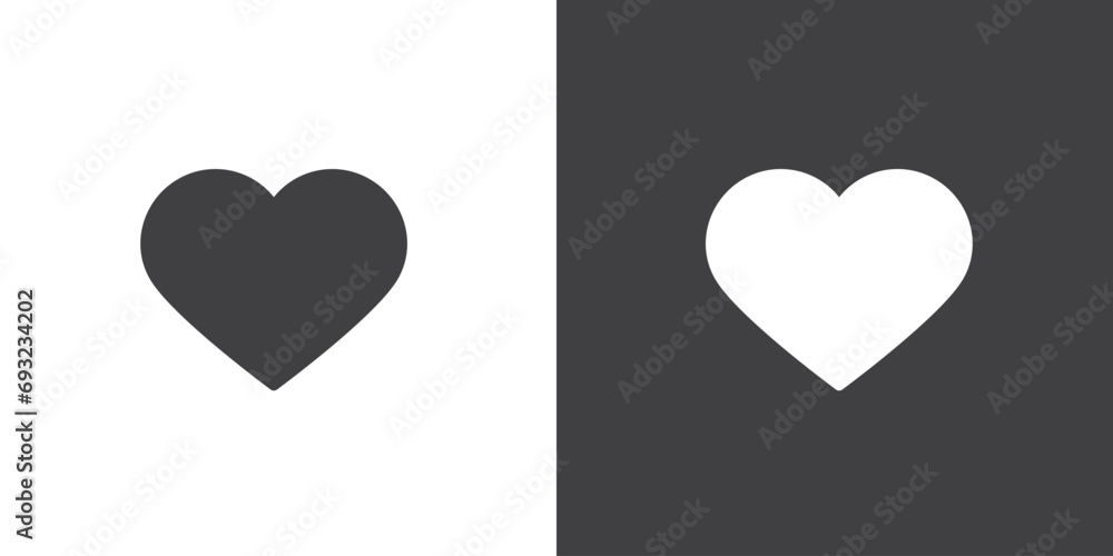 Heart icon vector in flat style. - obrazy, fototapety, plakaty 