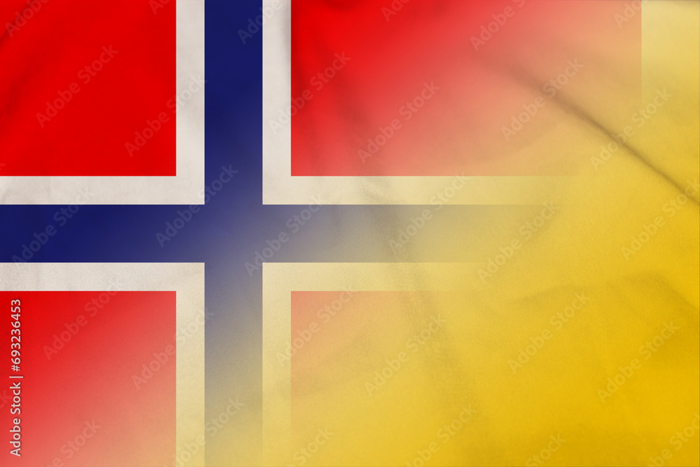 Fototapeta premium Norway and Niue government flag transborder relations NIU NOR