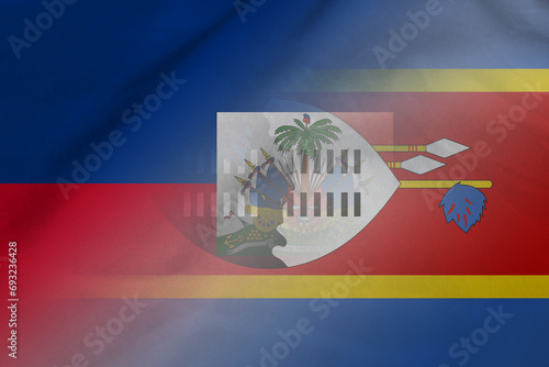 Haiti and Eswatini national flag international contract SWZ HTI photo