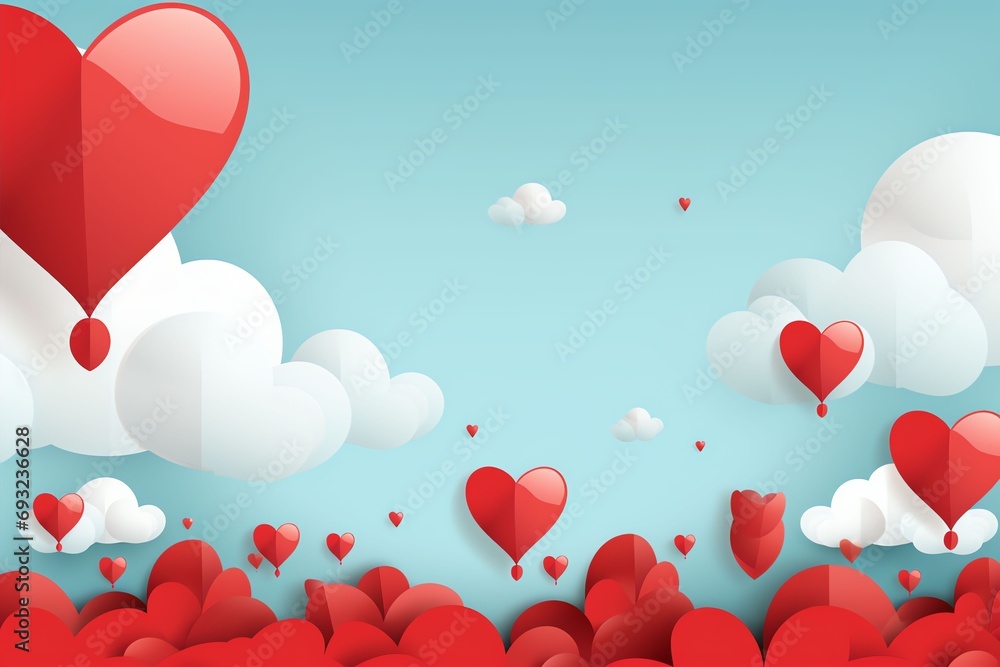 vector paper style valentines day background