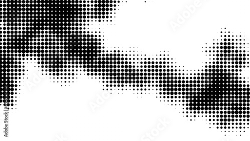 Design halftone black background. Decorative web layout or poster, banner. 