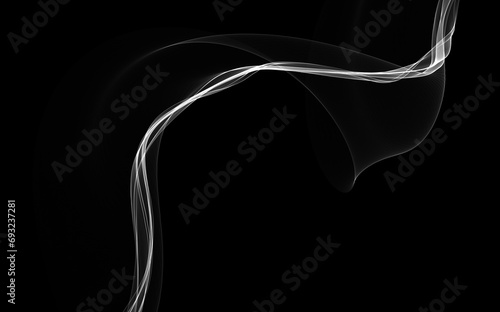 Dark abstract background with a glowing abstract waves