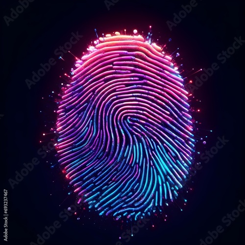 Colored fingerprint on the background