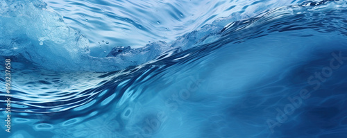 Blue Ocean Wave Background with copy space 