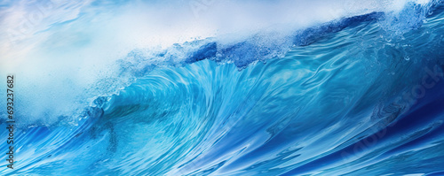 Blue Ocean Wave Background with copy space  photo
