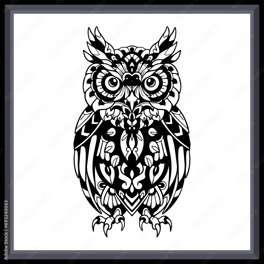 Obraz premium Owl head tribal tattoo mandala arts.