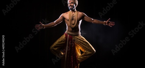 East Indian Man Dancer Employee Employment Attractive Backdrop Generative AI
