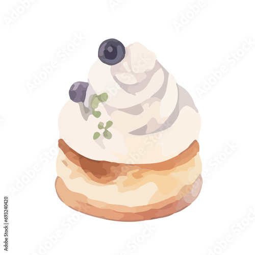 水彩で描いたケーキのイラスト