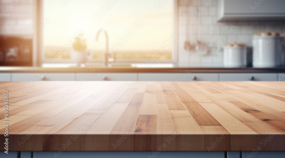 a wooden worktop in a kitchen with a wooden worktop in a kitchen with