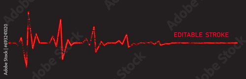Red retro cardiology, ecg, ekg monitor with cardio diagnosis illustration. Heart rhythm line vector design to use in healthcare, healthy lifestyle, medicine, ekg, ecg concept illustration projects.

