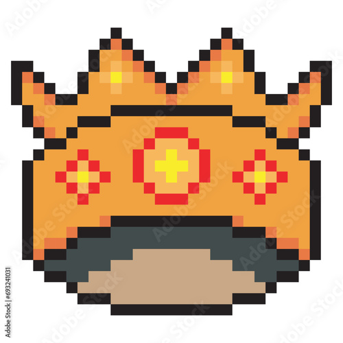 Golden crown pixel art design