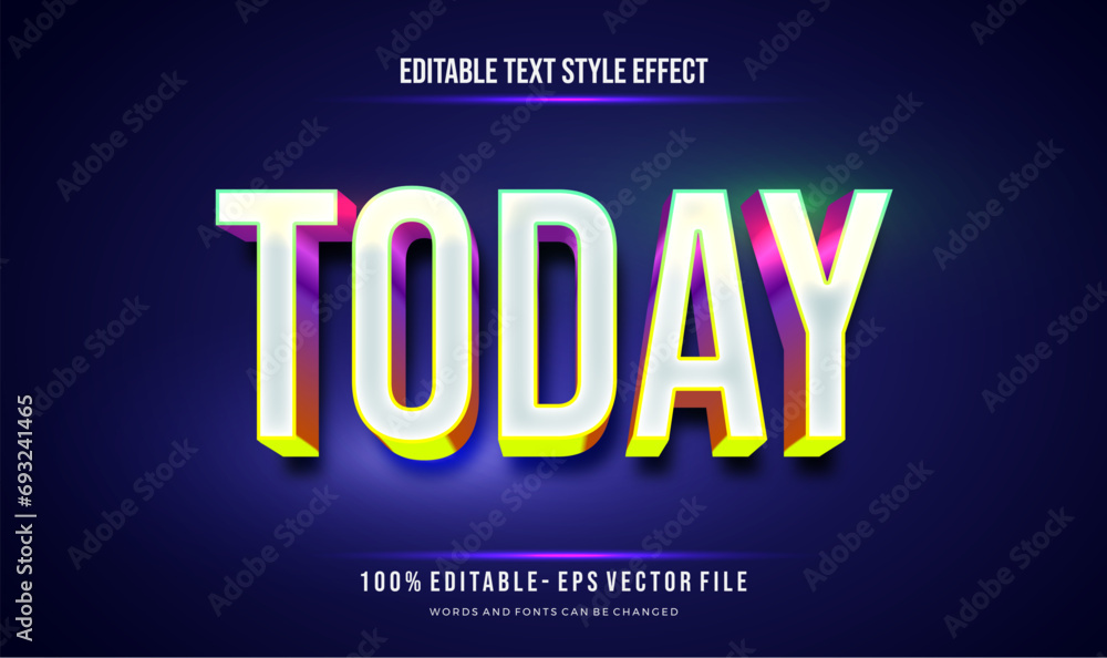 Editable text effect glowing vibrant gradient. Text style effect. Editable fonts 