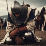 knight medieval kneeling