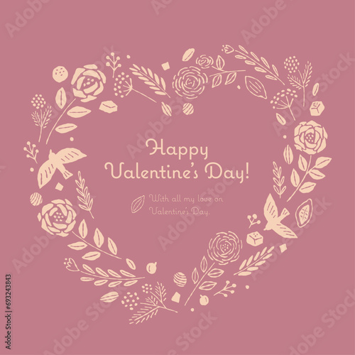 バレンタインのデザインフレーム