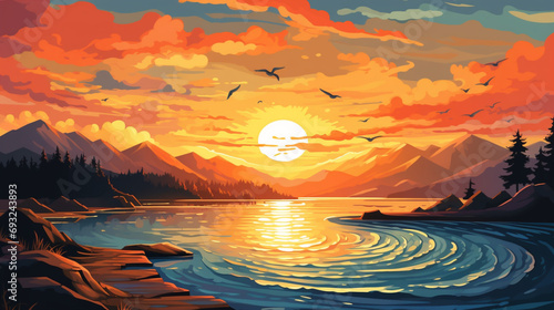 sunset and sunrise wallpaper © Pesm
