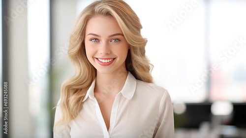 Portrait of a charming blonde woman 