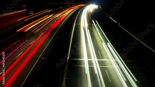高速道路　光跡　タイムラプス photo