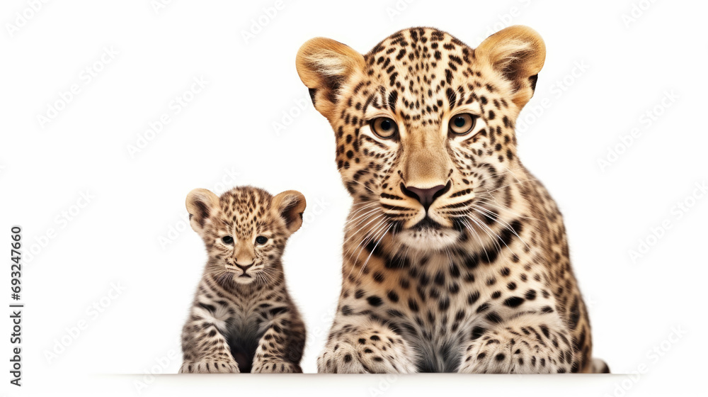 Portrait of Leopard with Cub Portrait of Leopard with Cub