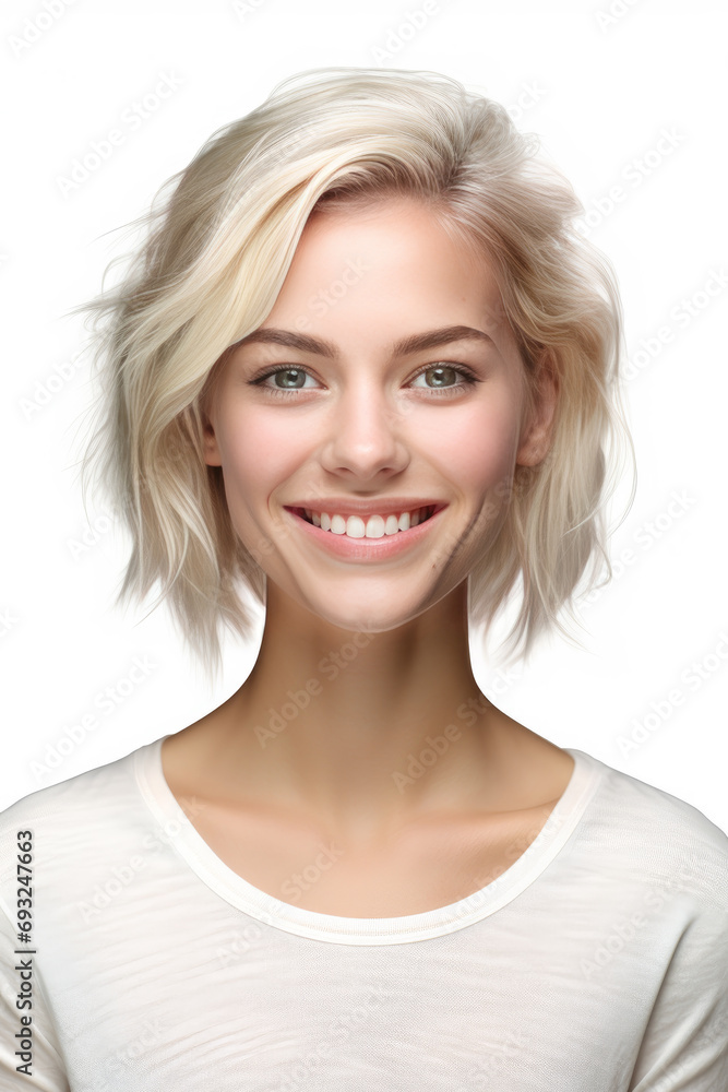 Portrait from young woman with bright blonde hair Portrait from young woman with bright blonde hair