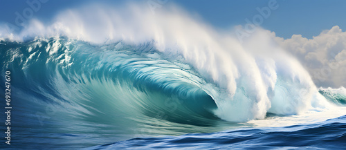 Clear waves rolling under the blue sky 2