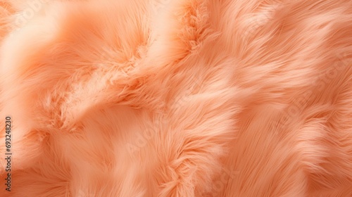 Closeup of a Peach Fuzz color product backdrop, with a mix of plush and velvety textures in varying shades of peach, creating a luxurious and gl feel.